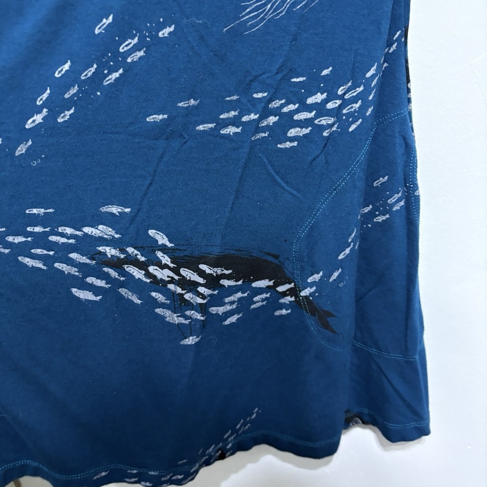 Poison Pear Dress Womens S Blue Ocean Fish Print Bamboo Rayon Cotton Knit - Picture 5 of 10